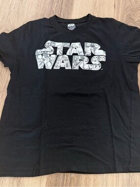 Star Wars Black Short Sleeve Graphic Tee with White Logo